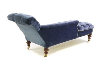 Lot 226 - A Victorian button upholstered chaise longue