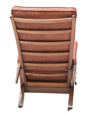 Lot 60 - A pair of Morris-type mahogany reclining armchairs