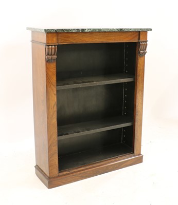 Lot 412 - A Regency faded rosewood and marble topped bookcase