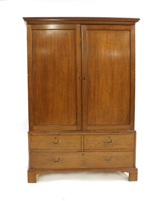 Lot 609 - A George III mahogany linen press