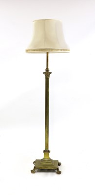 Lot 653 - A 19th century brass oil lamp standard