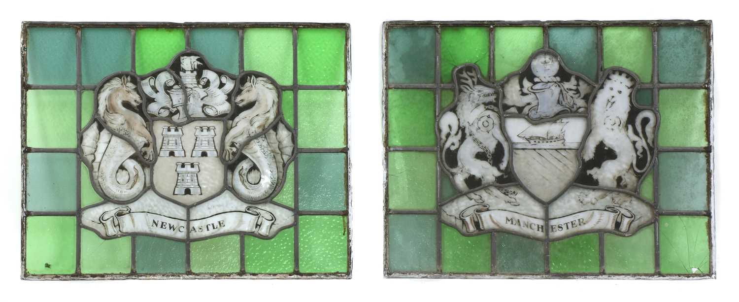 Lot 184 - Two stained glass panels