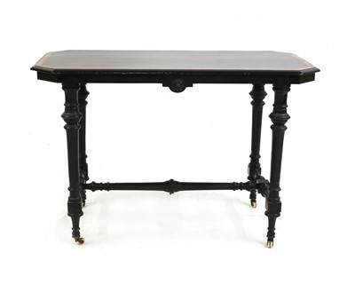 Lot 408 - A suite of Aesthetic burrwood and ebonised tables