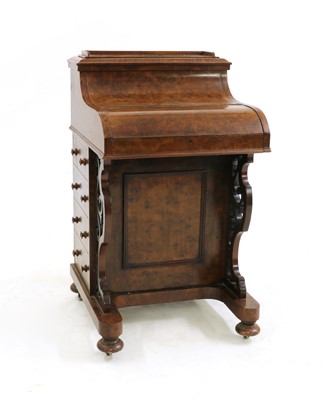 Lot 407 - A Victorian burr walnut piano top davenport