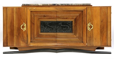 Lot 201 - A large French Art Deco walnut sideboard