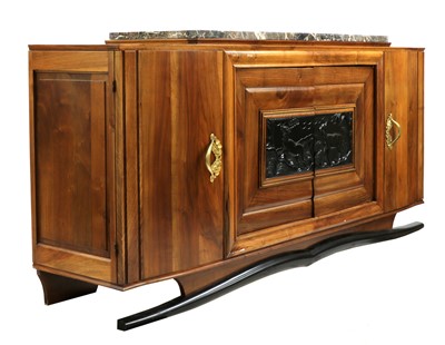 Lot 201 - A large French Art Deco walnut sideboard