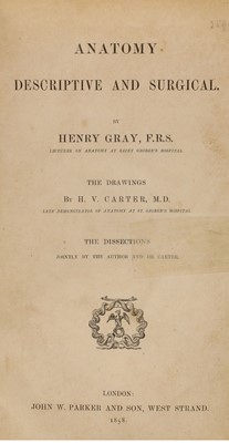 Lot 164 - MEDICAL, including 1st. edn. of: [GRAY’S ANATOMY] 