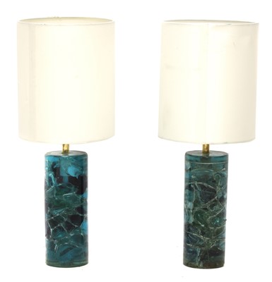 Lot 562 - A pair of Italian glass table lamps