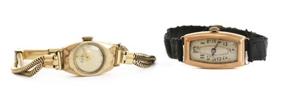 Lot 305 - A ladies' 9ct gold Bertina mechanical bracelet watch