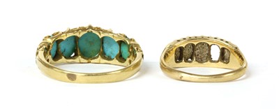 Lot 16 - A Victorian gold five stone turquoise ring