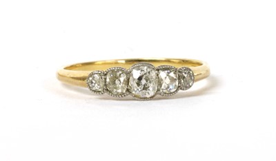 Lot 10 - A gold five stone diamond ring