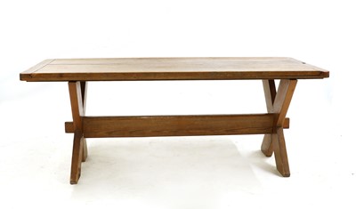 Lot 414 - A pine farmhouse refectory table