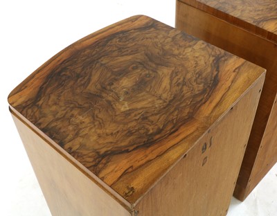 Lot 235 - A pair of Art Deco walnut bedside cabinets