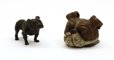 Lot 135 - Two bronze bulldog items