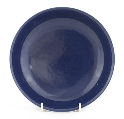 Lot 285 - A Chinese blue-glazed plate