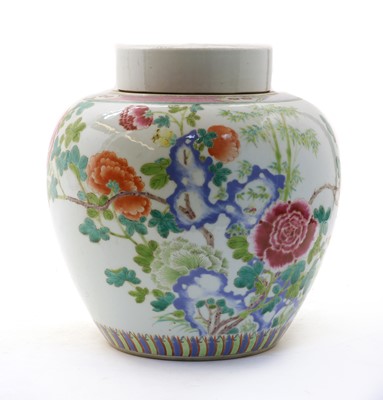 Lot 386 - A Chinese famille rose jar and cover