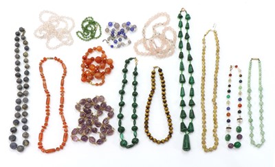 Lot 268 - A quantity of hardstone bead and semi-precious bead necklaces