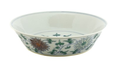 Lot 303 - A Chinese doucai plate