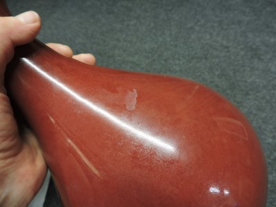 Lot 237 - A Chinese copper-red glazed 'yuhuchun' vase
