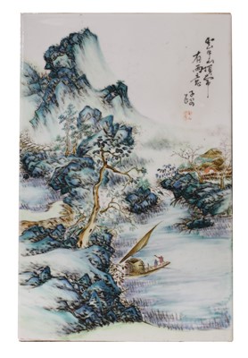 Lot 334 - A Chinese porcelain plaque