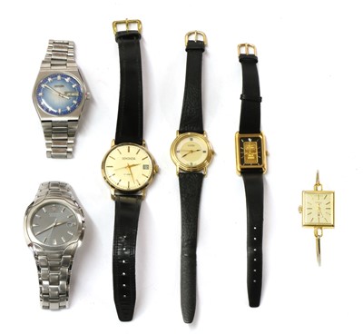 Lot 311 - A ladies' gold-plated Credit Suisse quartz strap watch