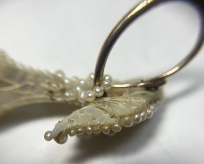 Lot 3 - A pair of early 19th century seed pearl drop earrings