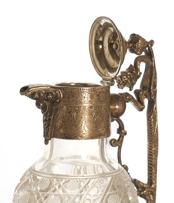 Lot 506 - A Victorian silver-mounted Stourbridge glass claret jug