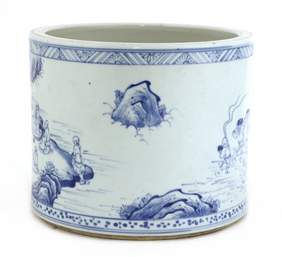 Lot 13 - A Chinese blue and white brush pot