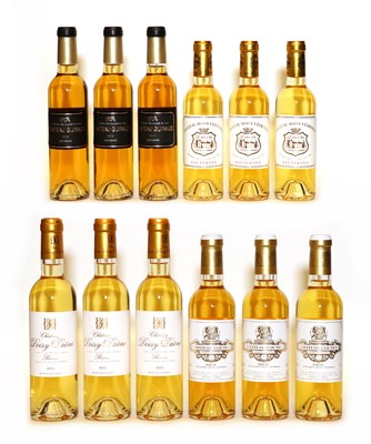 Lot 302 - Assorted 2013 sweet wine, to include Ch Coutet, Ch Guiraud and two others, 12 half bottles in total