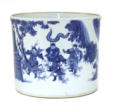 Lot 6 - A Chinese blue and white brush pot