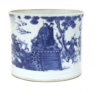 Lot 6 - A Chinese blue and white brush pot