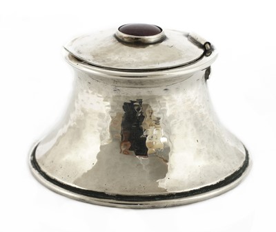 Lot 106 - A silver-plated capstan inkwell