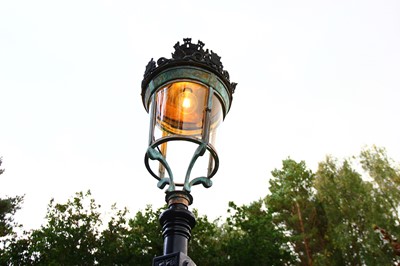 Lot 621 - A Parisian cast iron and copper street lamp