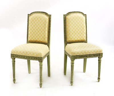 Lot 616 - A Louis XVI style beechwood elbow chair