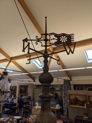 Lot 629 - A large cast and wrought iron and lead weathervane