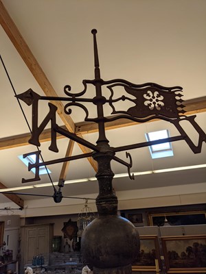 Lot 629 - A large cast and wrought iron and lead weathervane