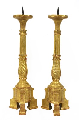 Lot 609 - A pair of Hungarian candlesticks