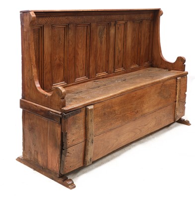 Lot 845 - An elm settle bed