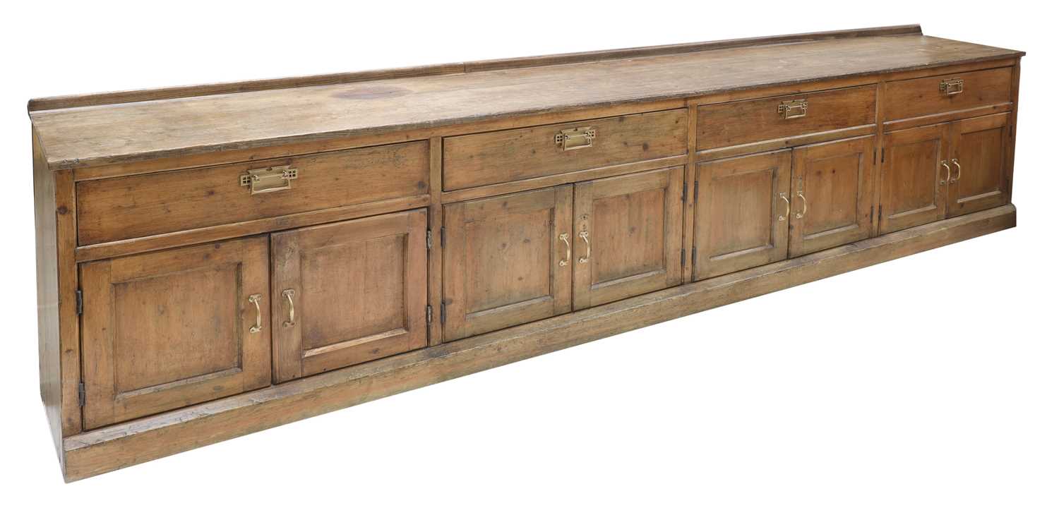 Lot 619 - A large pine kitchen dresser