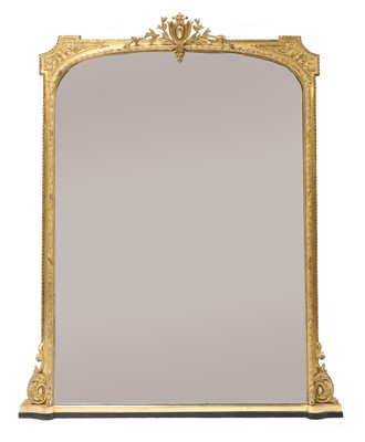 Lot 622 - A gilt overmantel mirror