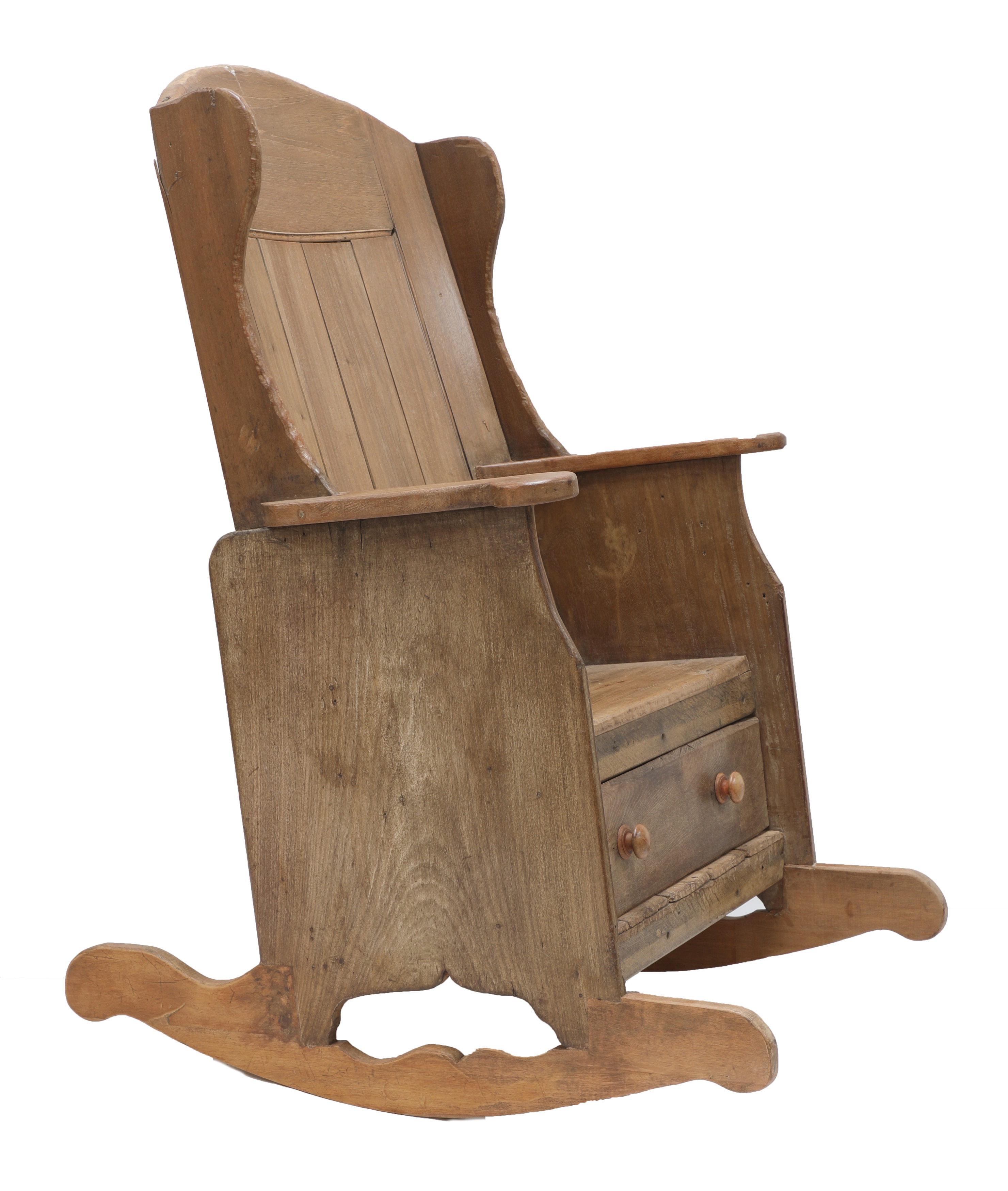 Lot 461 A rocking lambing chair,