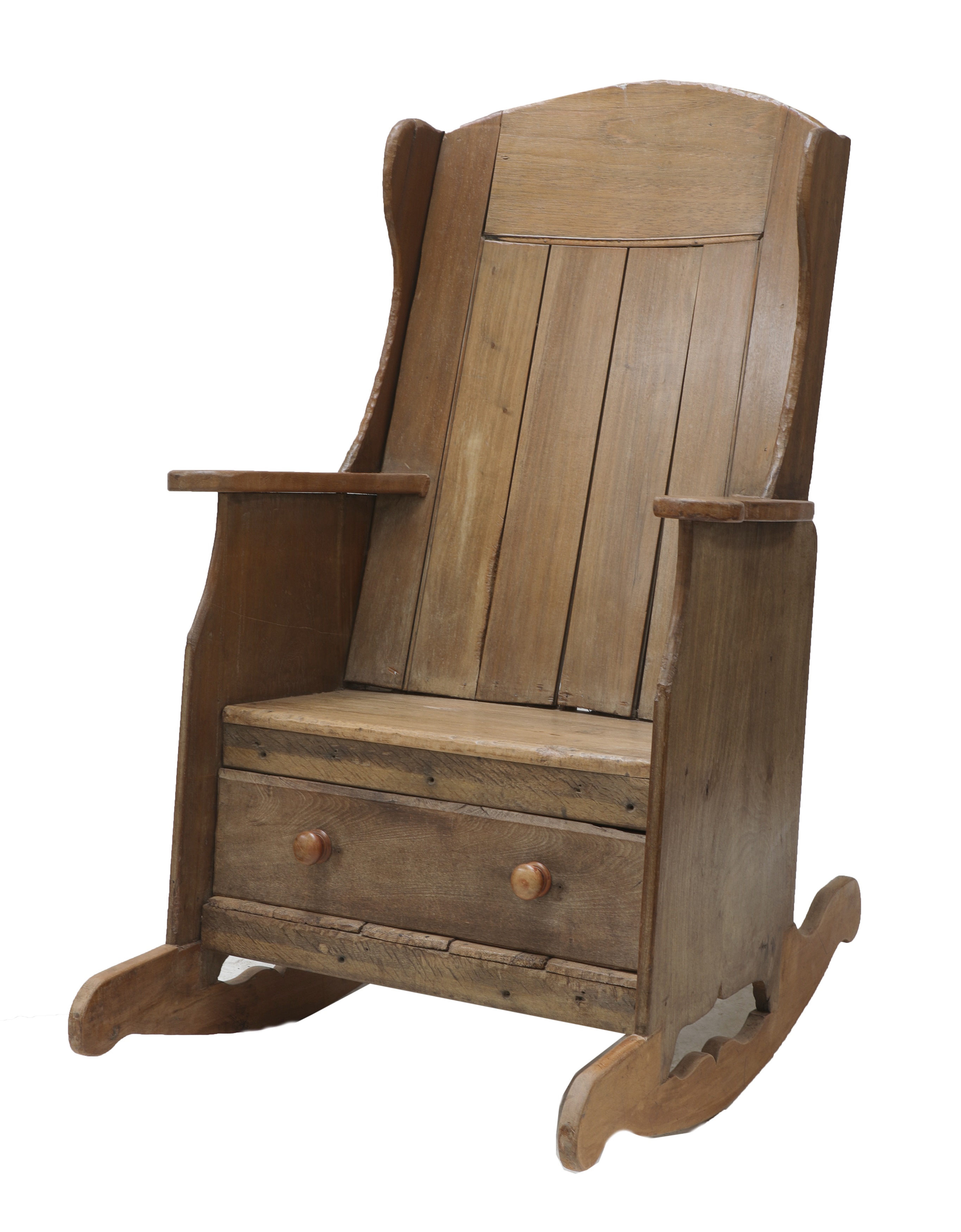 Lot 628 A rocking lambing chair,