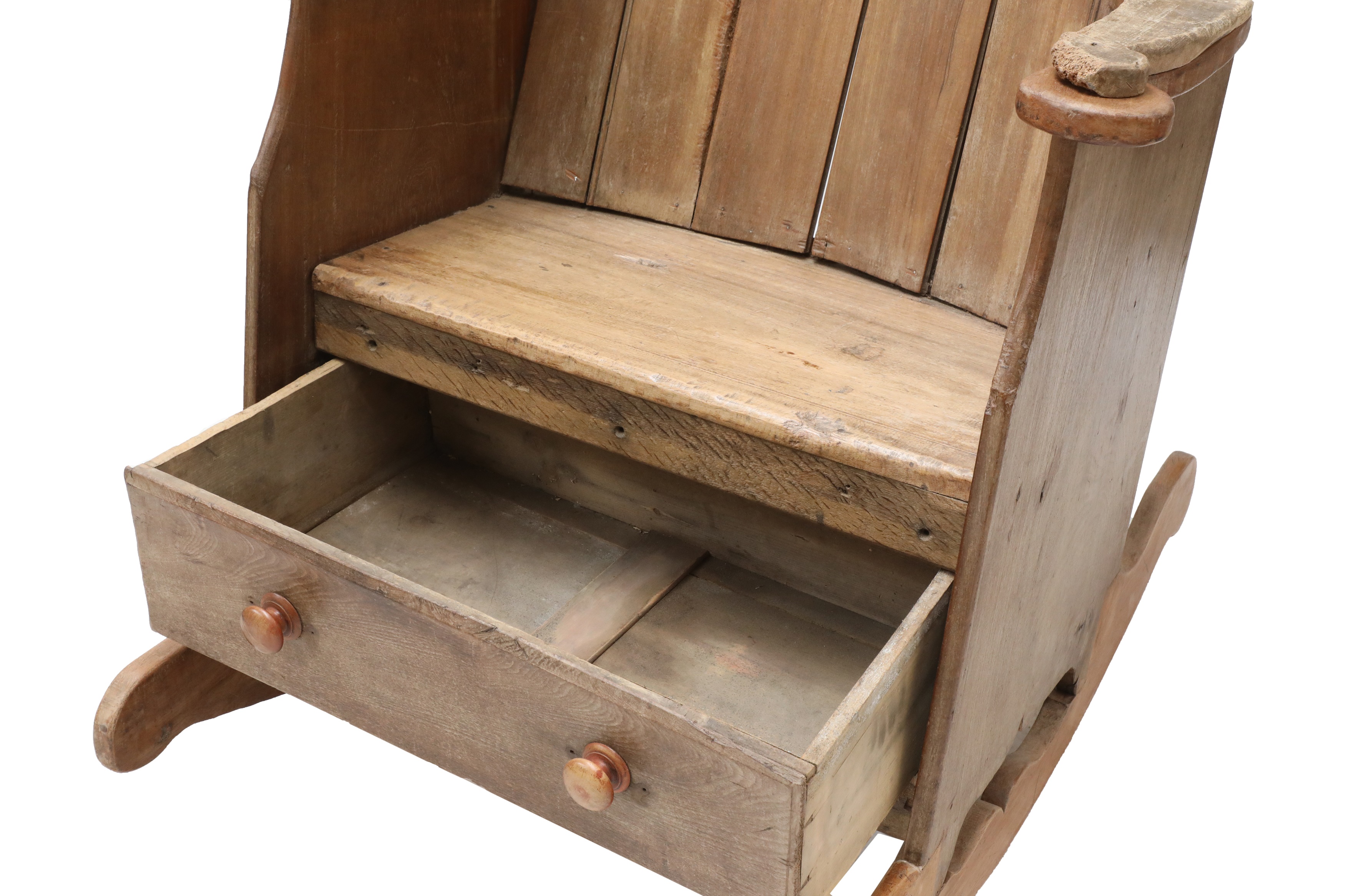 Lot 461 A rocking lambing chair,