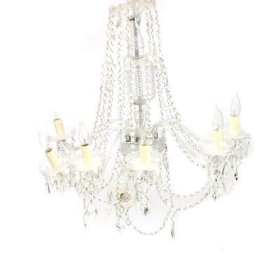 Lot 625 - A cut glass chandelier