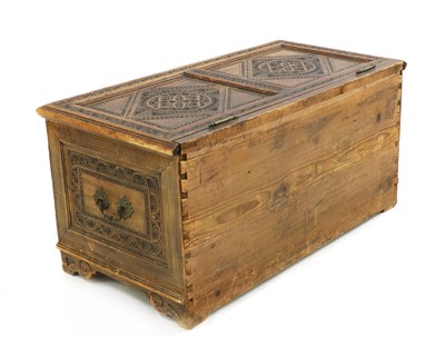 Lot 419 - A 19th Century Scandinavian pine and birch blanket chest
