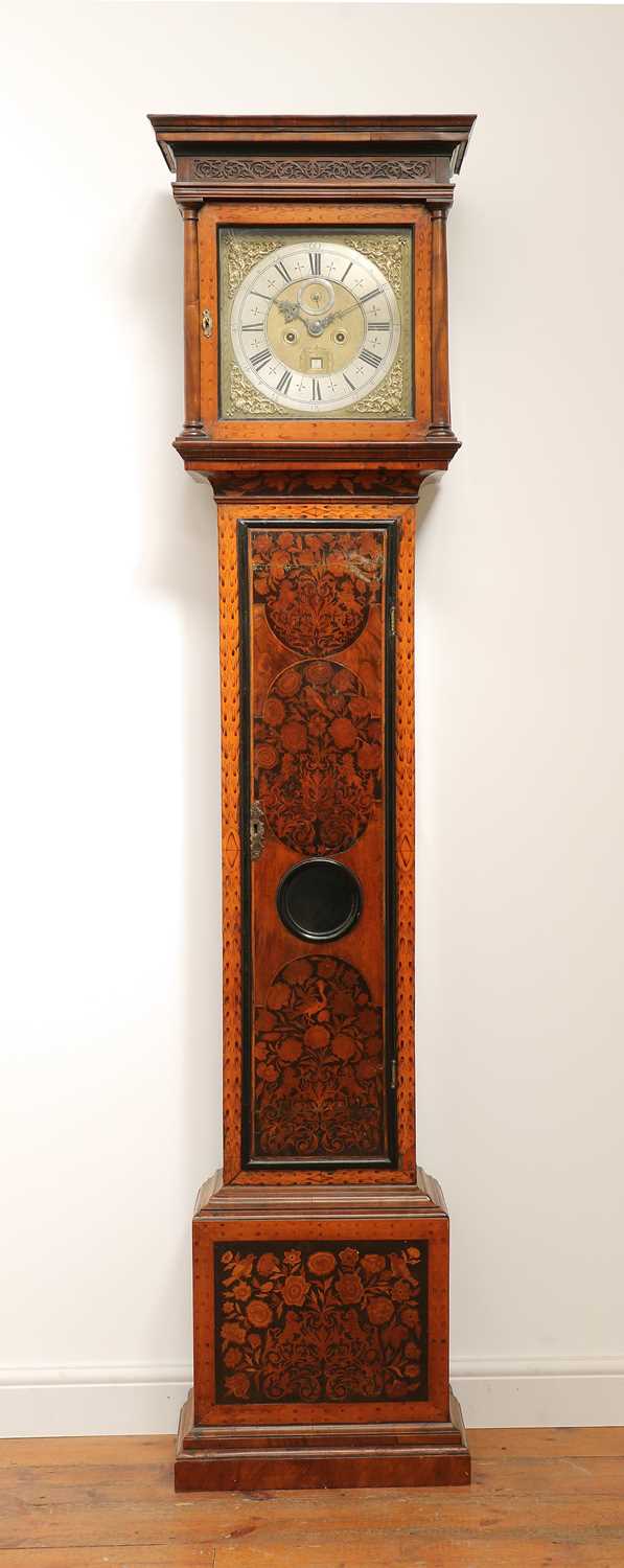 Lot 554 - A William and Mary walnut and marquetry inlaid longcase clock