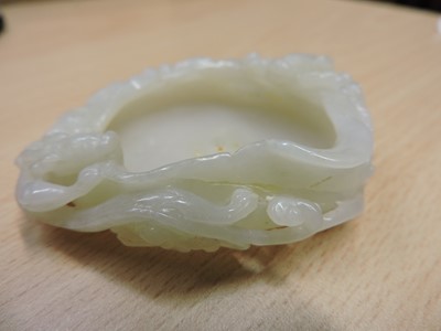 Lot 180 - A Chinese jade brush washer