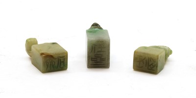 Lot 279 - A collection of three Chinese jade seals