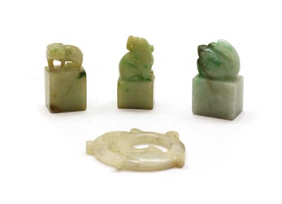 Lot 279 - A collection of three Chinese jade seals