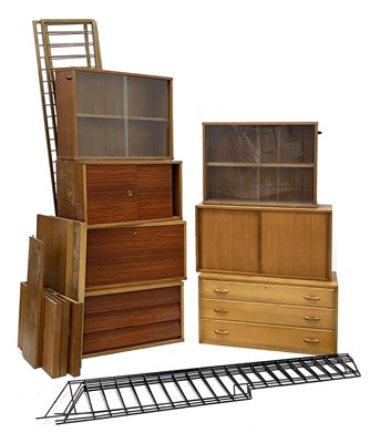 Lot 470 - A collection of teak wall-mounted cabinets